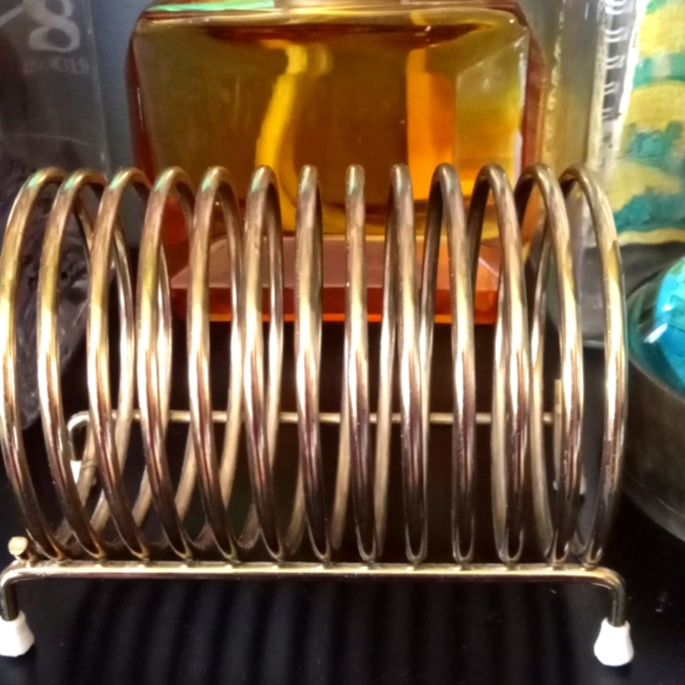 Vintage Brass Plated Mail Holder Coiled Letter Sorter